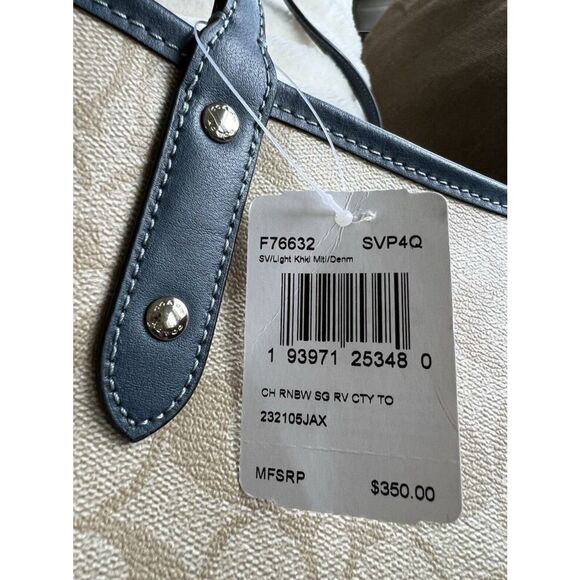 🔥🎁NWT! Coach Rainbow Sig Reversible Tote Handbag F76632 Msrp:$350.00 - Picture 10 of 11